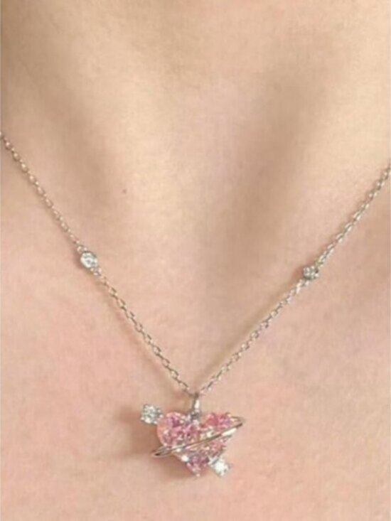 NEW Pink Heart Pendant Necklace - Picture 4 of 6